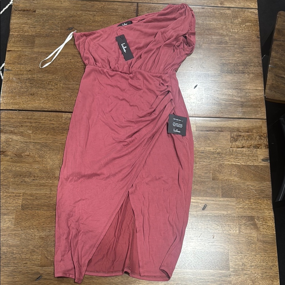 Lulu's One-Shoulder Pink Dress. NWT.